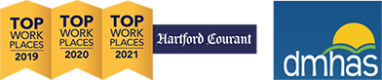 SCS Hartford Courant Top Work Places 2021 - DMHAS badges